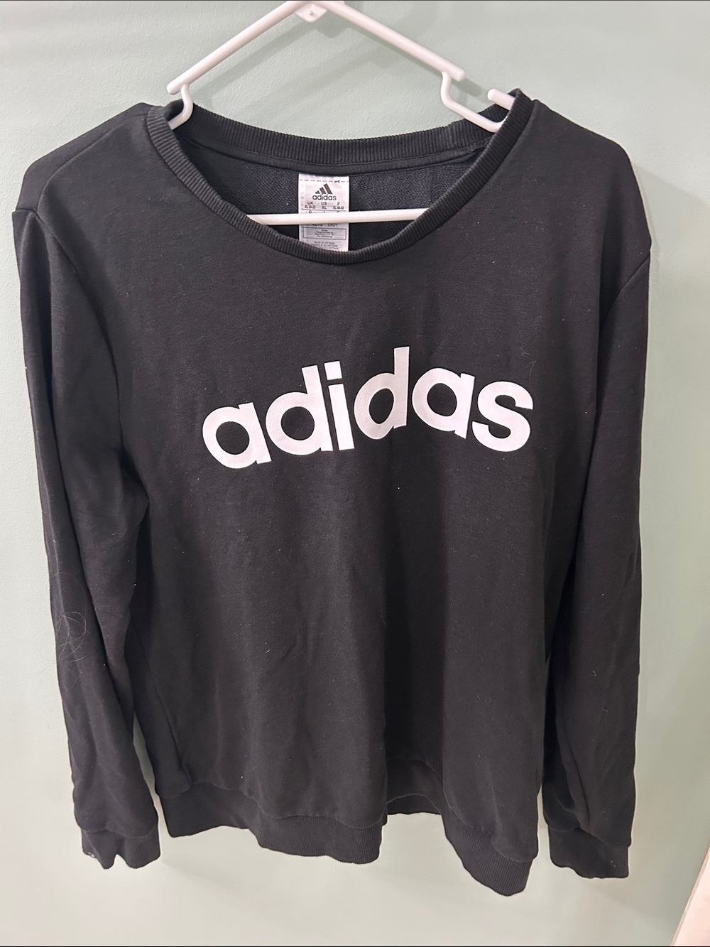 adidas Black Crewneck Sweatshirt with White Logo